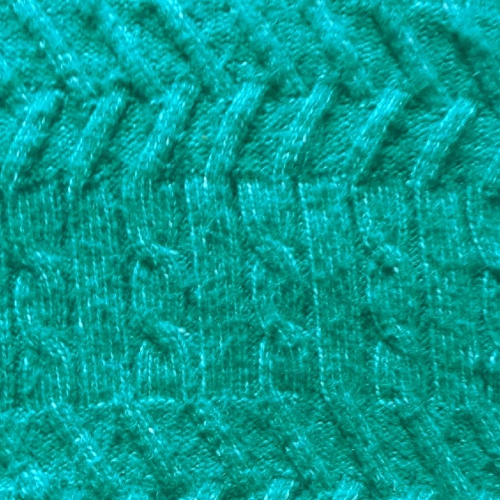 Nicole Miller Emerald Green Cable Knit Turtleneck Sweater